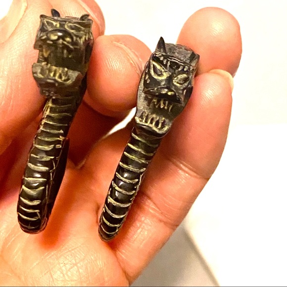 Rare Vintage Buffalo Horn Dragon Plugs - Picture 5 of 11